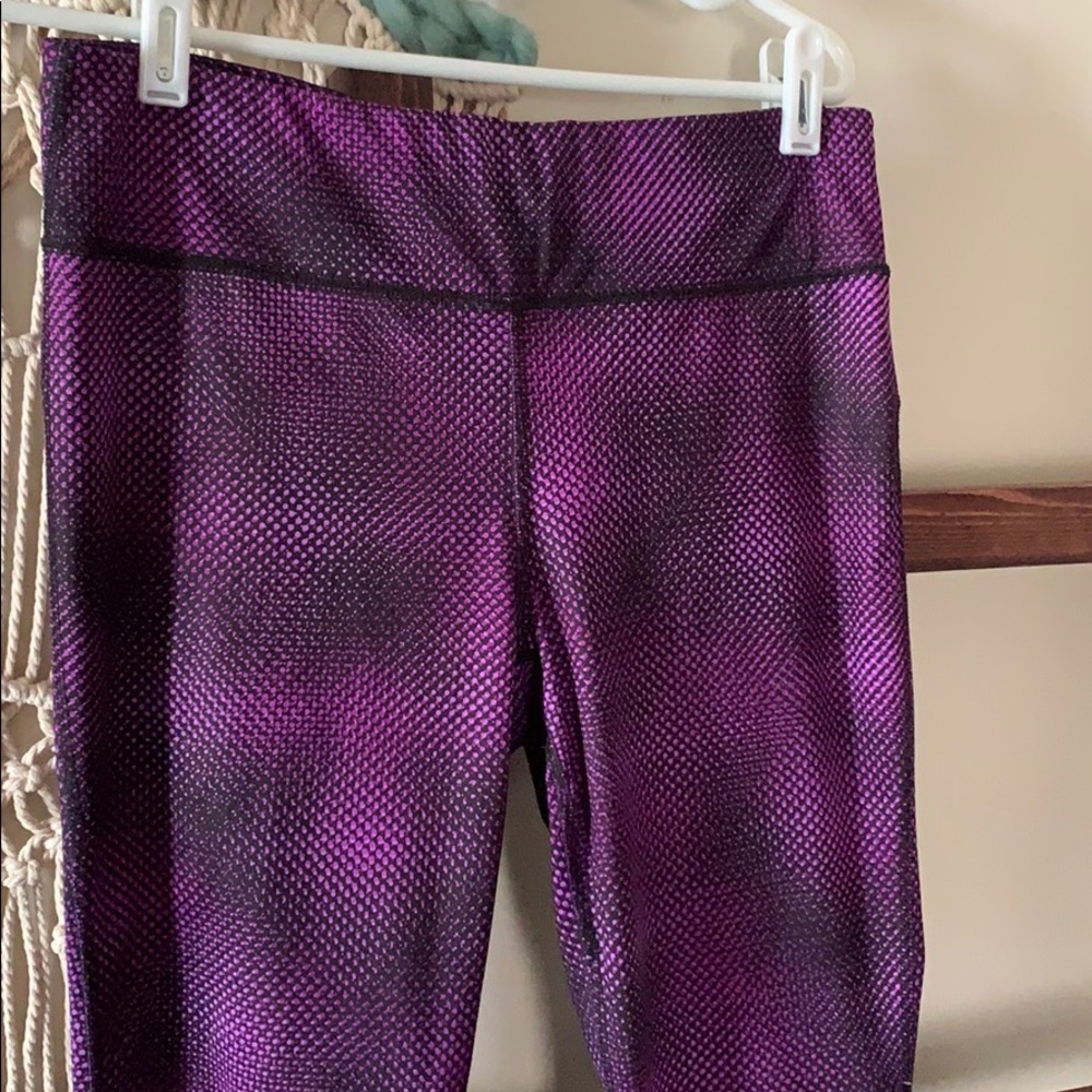 Purple and Black Workout Activewear Leggings